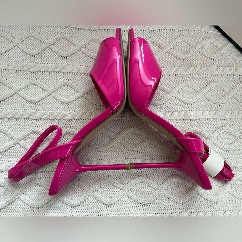 Steve Madden Pink Patent Leather “leesha”Women's Adjustable Heels Various Sizes - Picture 8 of 14